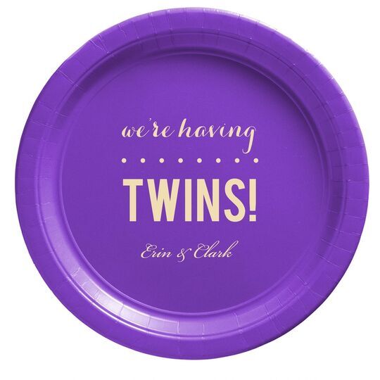 We're Having Twins Paper Plates